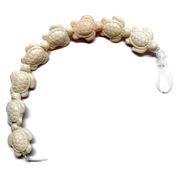 As Low As $2 White Synthetic Turquoise Turtle Beads 22mm x 13mm (8) - Picture 2 of 2